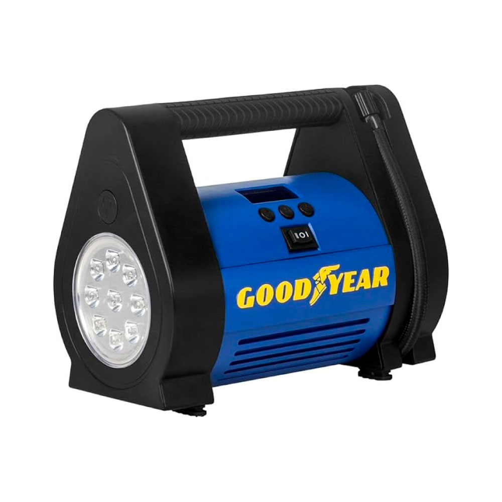 COMPRESOR DE AIRE PARA AUTO 12V GOODYEAR DIGITAL PORTÁTIL 100 PSI