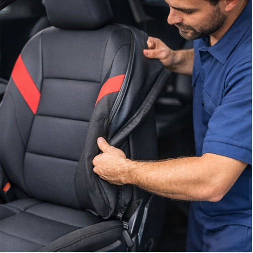 Montaje de forro de Asiento