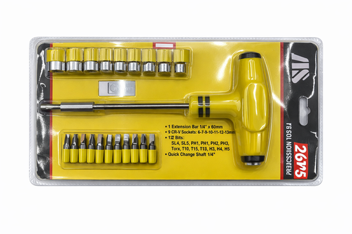 [CU8266-126] DESTORNILLADOR EN T CON 24PIEZAS